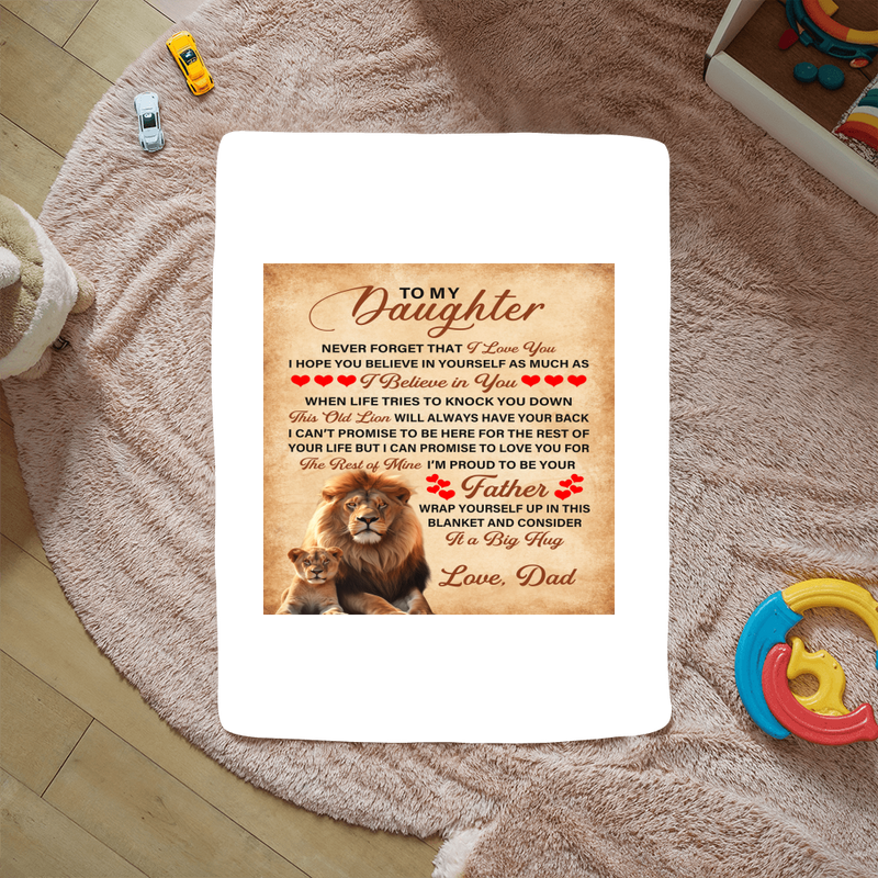 To My Daughter This Old Lion – Sherpa Fleece Blanket