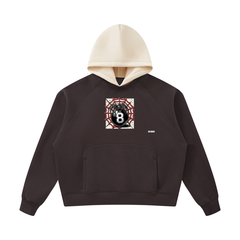 Unisex Fleece Raglan Color Block Hoodie